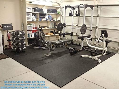 American Floor Tiles - Heavy Duty Stall Tiles - Stable/Horse Tiles - Thick, Durable Rubber Flooring Solid Black 8' x 16' Set 1/2" Thick (32 Tiles Total)