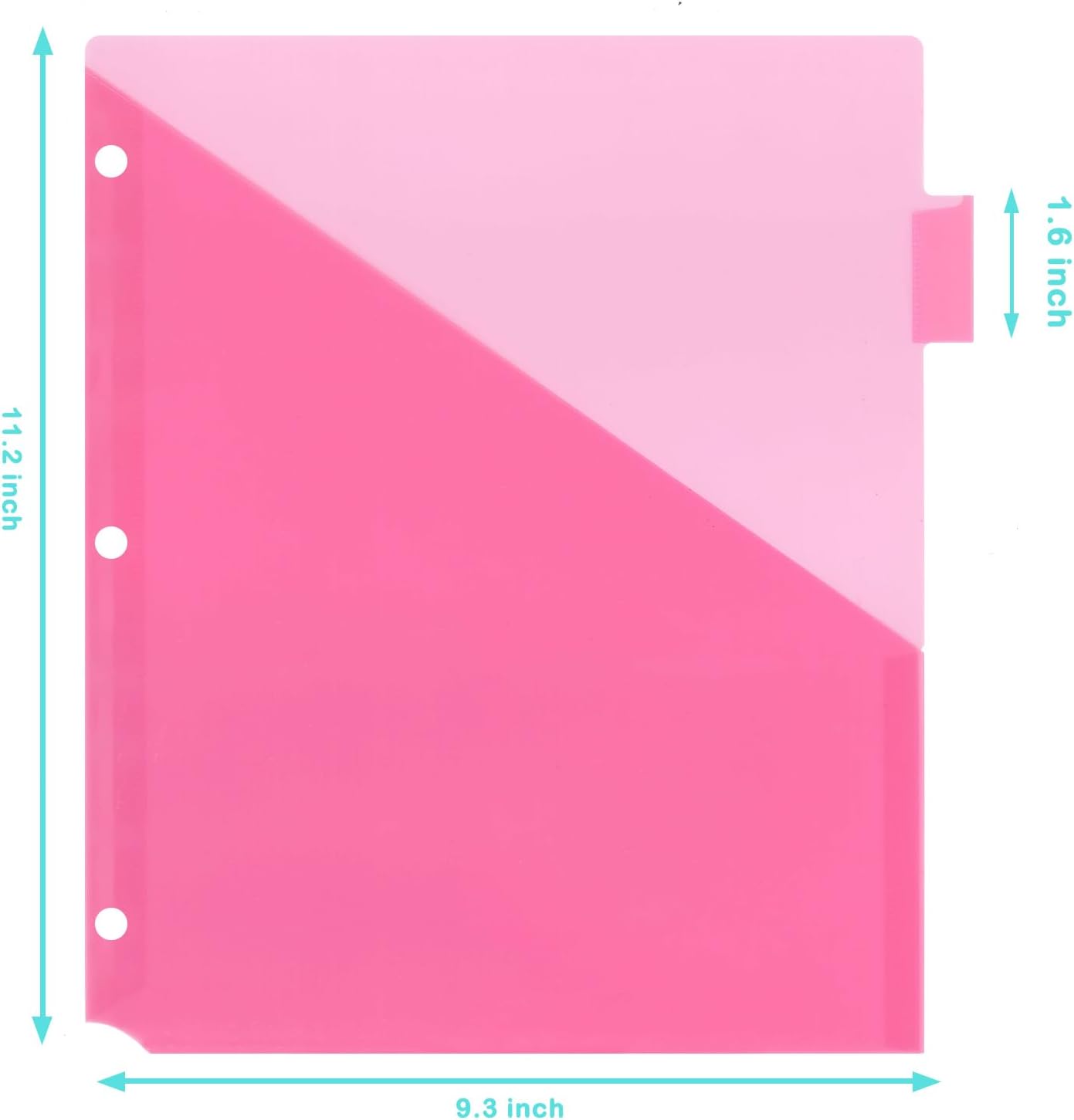 Plastic 8-Tab Dividers with Two Pockets -2 Sets, Pocket Dividers for 3-Ring Binders, Multi-Color Binder Dividers, Total 16 Tabs