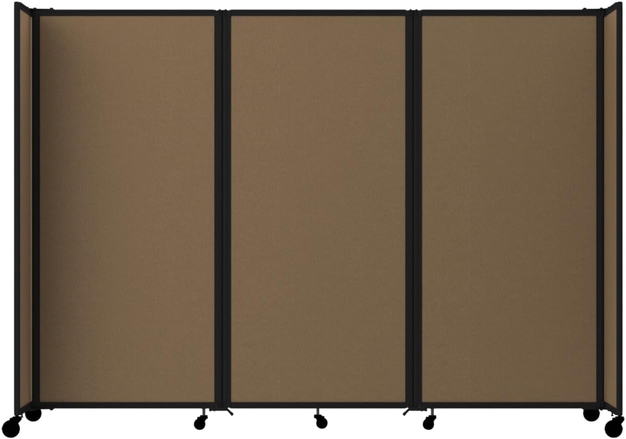 Versare Room Divider 360 Portable Wall Partition | Folding Panels | Large Freestanding Divider | Locking Wheels | Temporary Room Separator