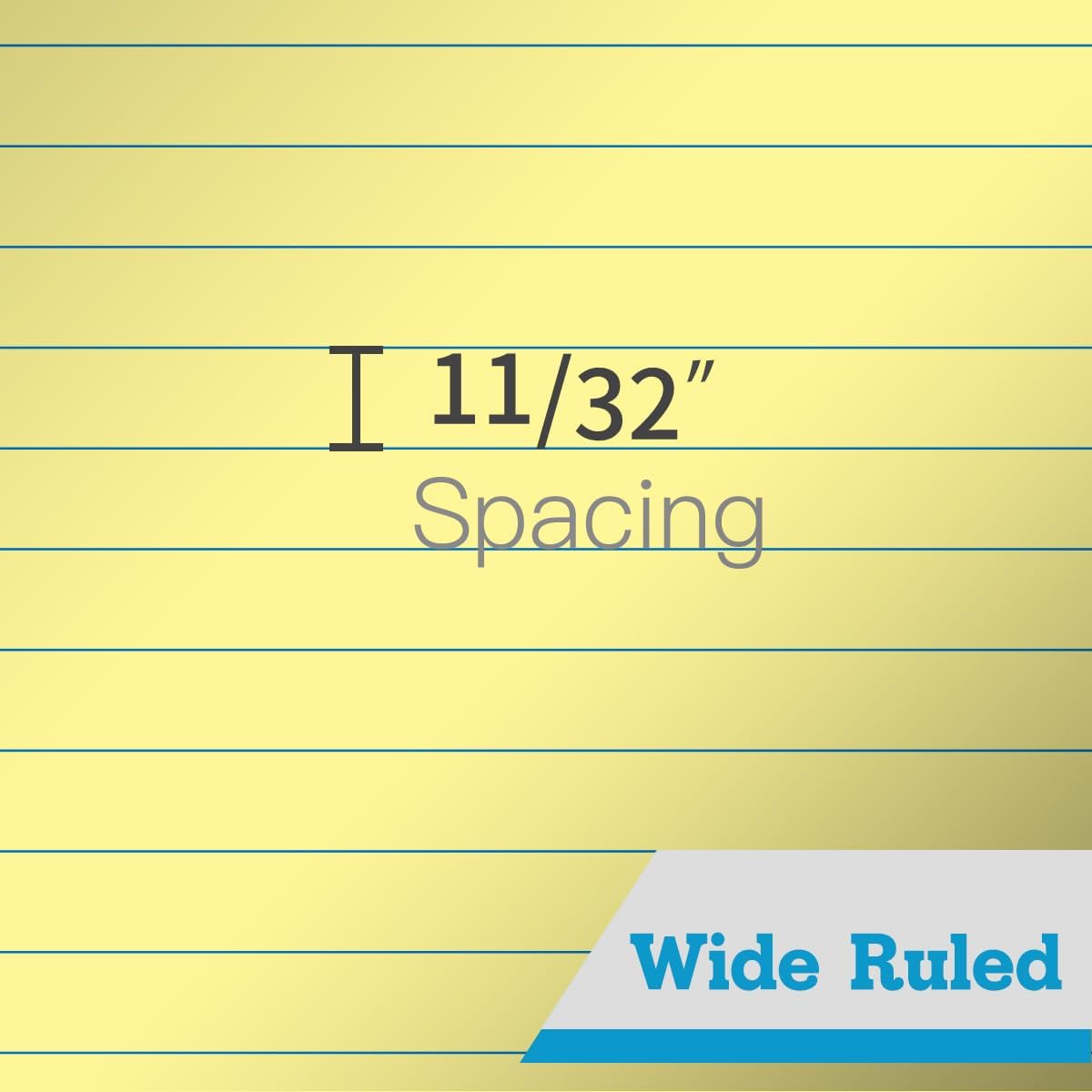 KAISA Legal Pads 8.5x14 inch Large Writing Pads Wide Ruled Notepads School Office Home Note Pads, Yellow 50 Sheets 12 Pads, WT-LCY50W