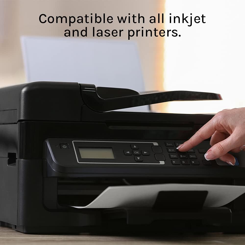 Premium Label Supply White Sticker Half Sheet Labels – 8.5" x 5.5" – Laser/Inkjet Compatible – (2 per Sheet), 1000 Sheets - 2000 Total Adhesive Labels