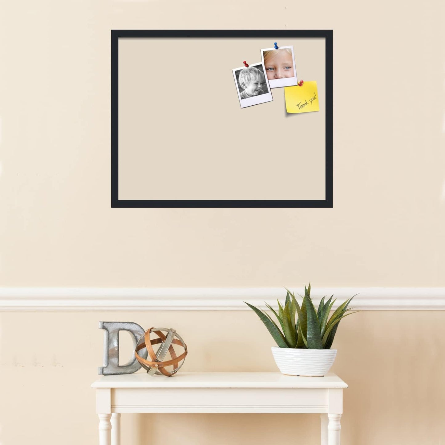 PinPix 28x22 Inch Cork Bulletin Board. This Decorative Framed Pin Board Comes with Desert Pastel Design and a Satin Black Frame. Ideal for Home Office Decor or Message Board (PinPix-1815)