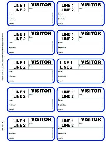 The Spoiled Office Custom Printed Visitor Sign in Book for School and Business with 3" X 2" Peel Off 500 Badges - Spiral Bound Visitor Log Book, Made in USA - Blue Non-Expiring