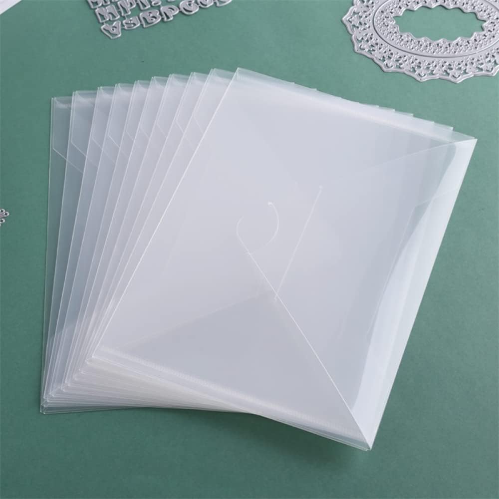 20 Pack Large Clear Stamps & Dies Plastic Storage Envelopes Pockets Transparent PVC Folder for Cutting Dies Stencil Christmas DIY Scrapbooking Paper Card Craft Making 2 Different Size Case Bags