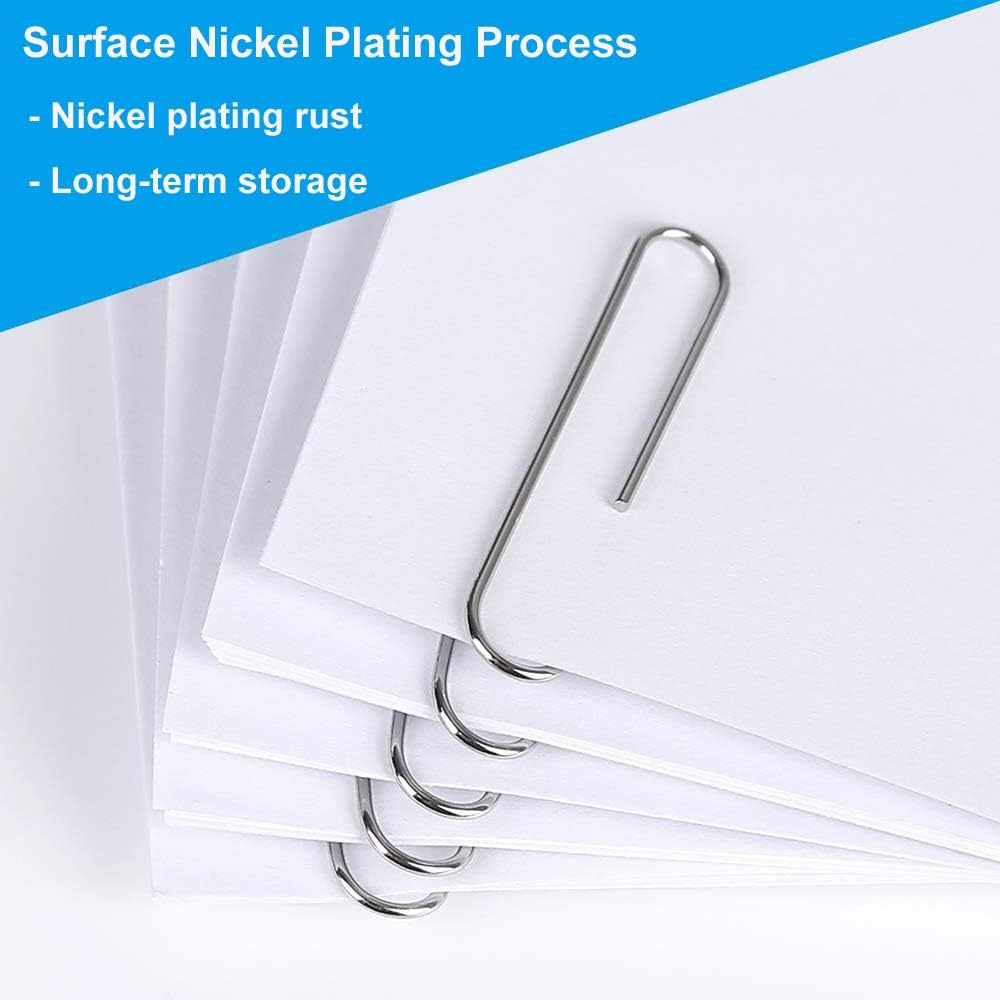 Vinaco Paper Clips Smooth Silver, Medium and Jumbo Paper Clip (1.3 inch & 2.0 inch), Durable and Rustproof, Coated Paper Clips Great for Office School and Personal Use