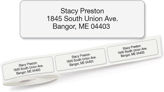 Personalized Return Address Labels, Roll of 250 Transparent Clear Self-Adhesive Labels Without Dispenser, Customize with Name & Shipping Address, Colorful Images