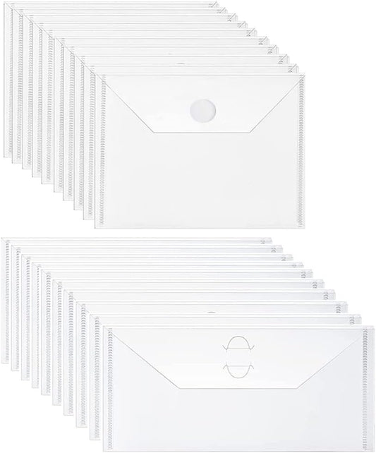 Large Die and Stamp Storage Envelope Bags 10 Pieces 7x5inch and 10 Pieces 9.4x3.9inch Resealable Clear Plastic Seal Bags Storage Case for Cutting Dies Stencil Album Stamp Crafts for DIY Scrapbooking