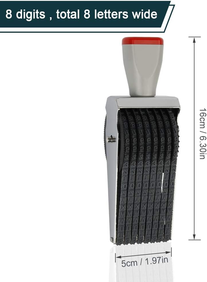 8 Digits Roller Stamp Personalized English Alphabet Number Symbol Rolling Wheel Stamp Multi-Function DIY Scrapbooking Roller Stationery