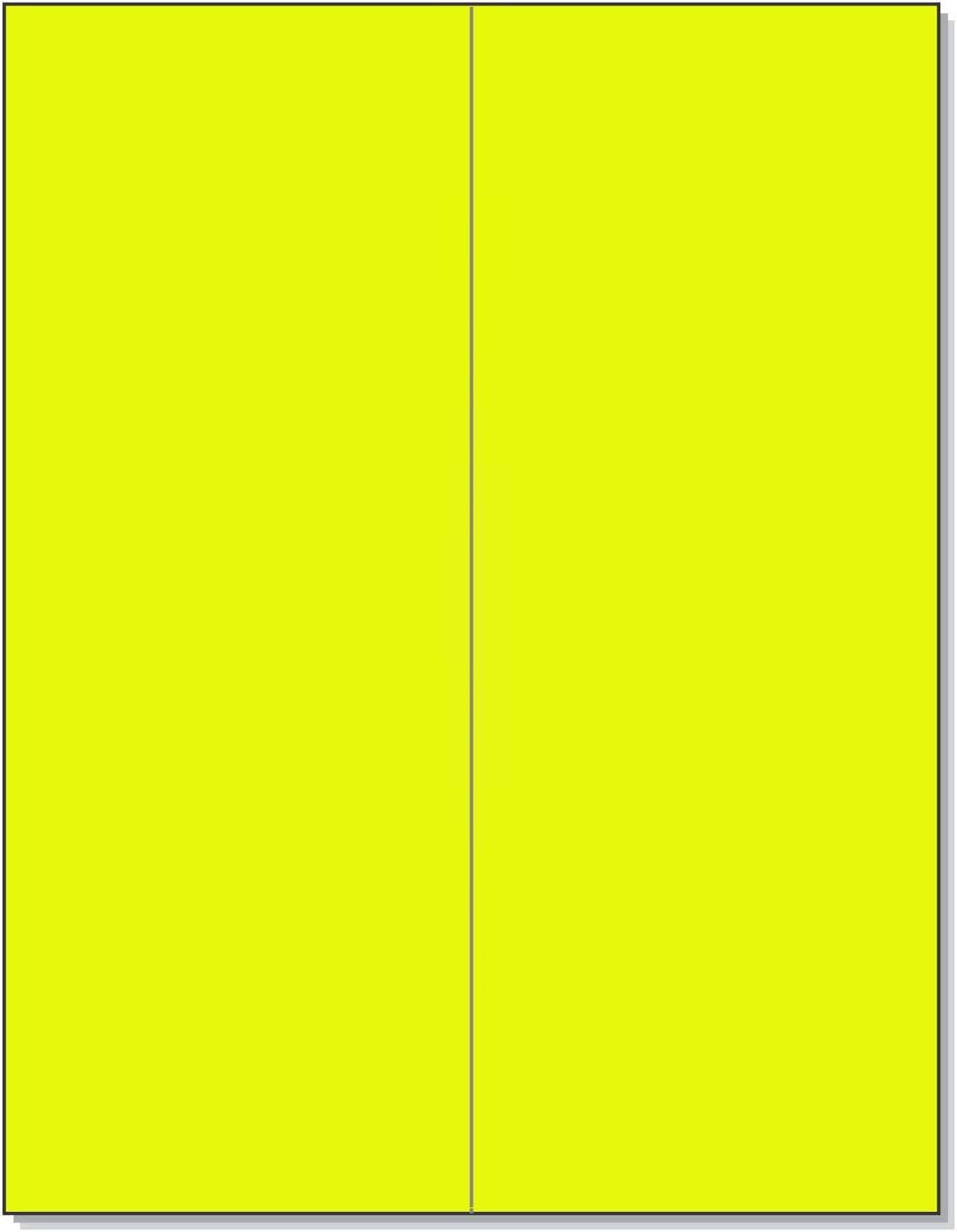NextDayLabels - 8-1/2 x 11 Neon Color High Light Fluorescent Labels for Laser & Inkjet Printer (Yellow Fluorescent, 4-1/4" x 11" - 2 Per Page | 50 Labels)
