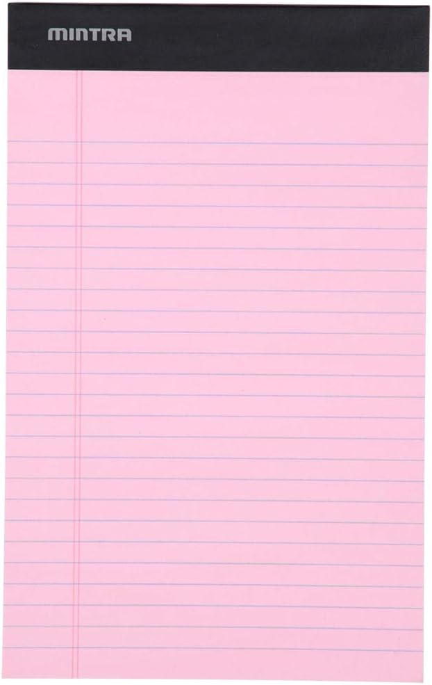 Mintra Office Legal Pads, ((Basic 6pk - (Pastel Set #2), 5in x 8in, Narrow Ruled))