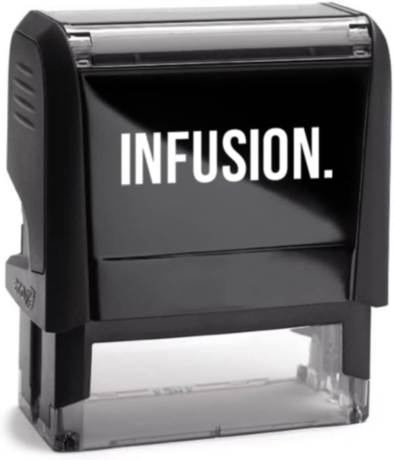 Infusion Self-Inking Custom Rubber Stamp (Personal or Business Use) - Choose from 16 Colors (1" x 2-1/2")