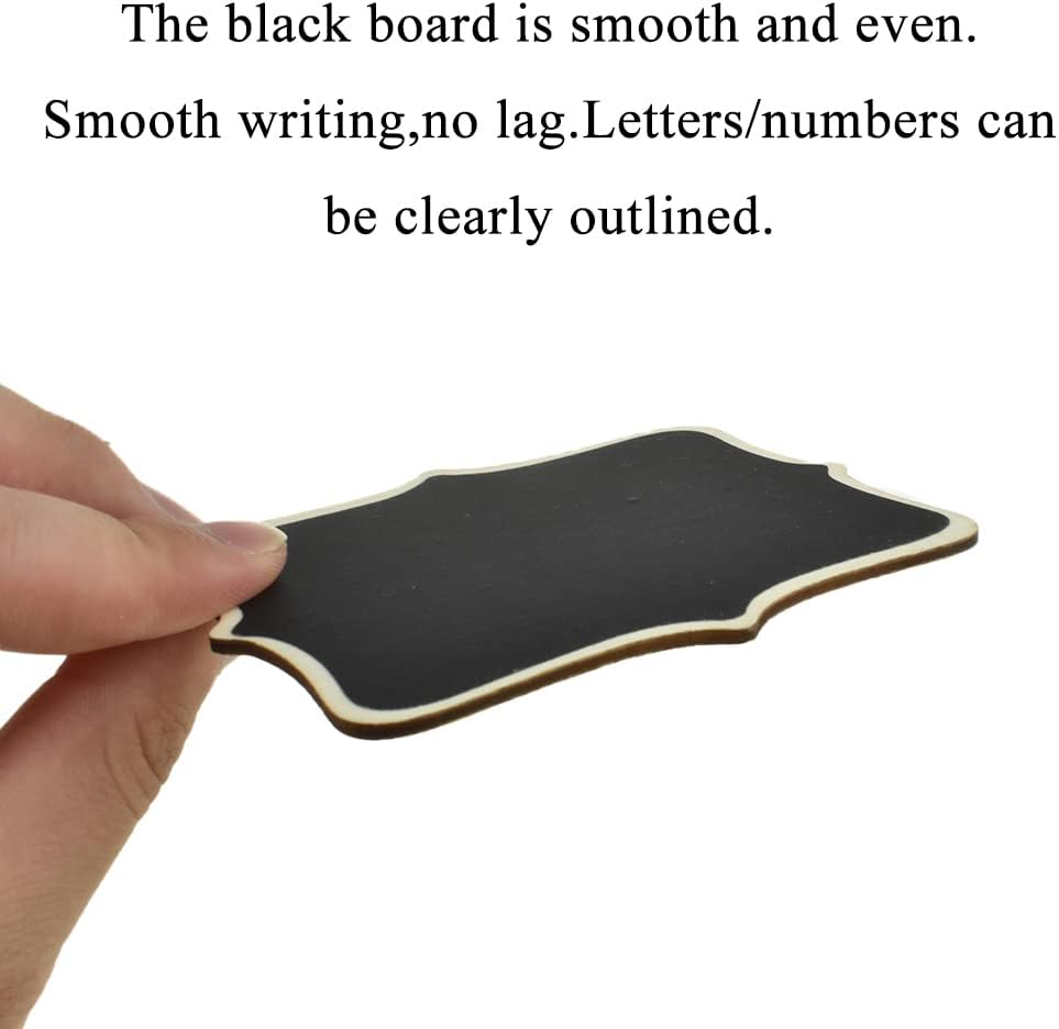 HAHIYO Mini Blackboards Chalkboard Signs with Wood Easels Support Easy Set up Smooth Even Surface Easy Write and Clean Stand Not Fall Over for Food Wedding Buffet Memo 12PCS