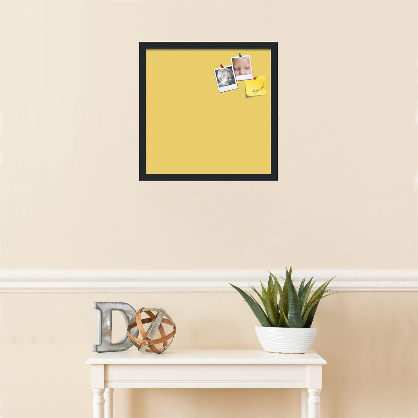PinPix 18x18 Inch Cork Bulletin Board. This Decorative Framed Pin Board Comes with Honey Pastel Design and a Satin Black Frame. Ideal for Home Office Decor or Message Board (PinPix-1810)