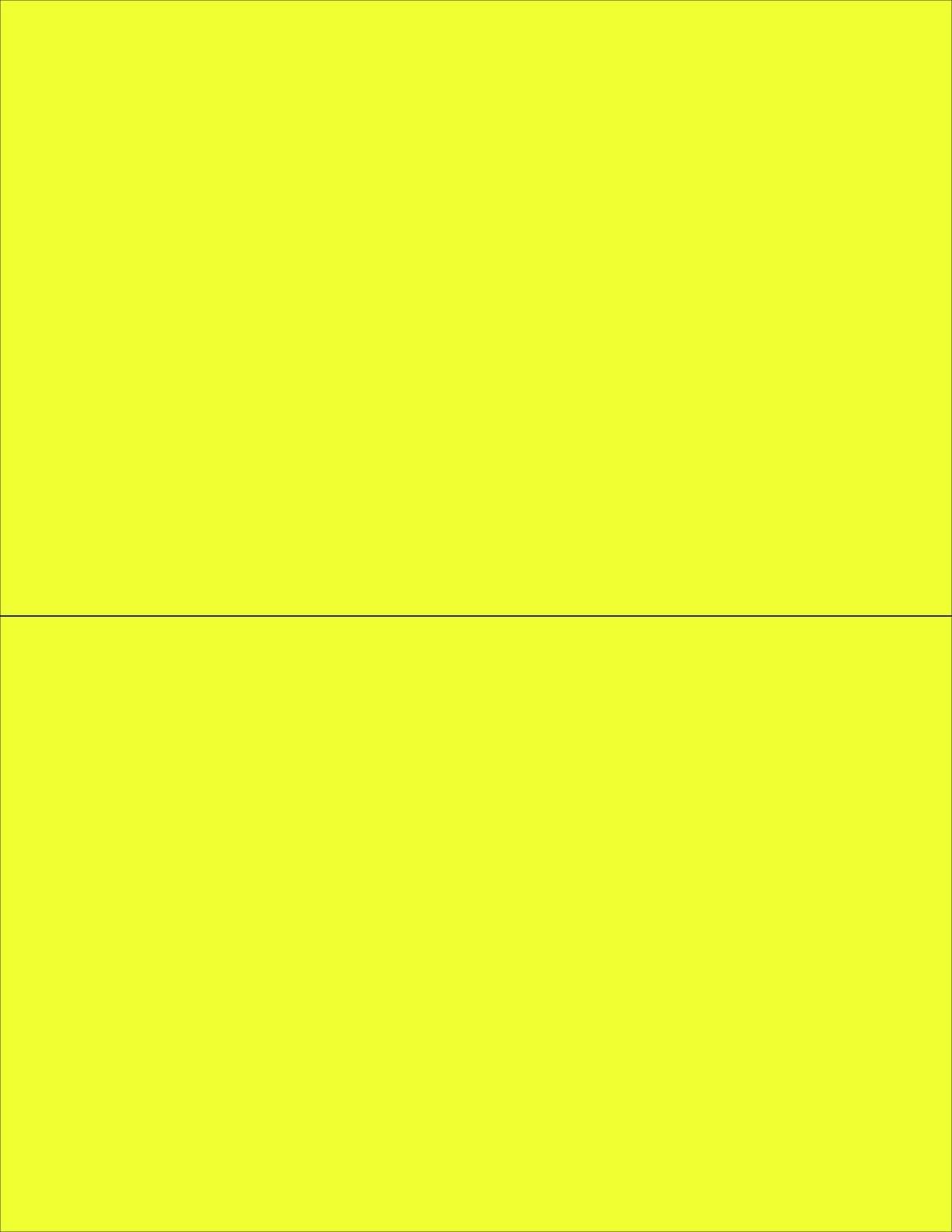 NextDayLabels - 8-1/2 x 11 Neon Color High Light Fluorescent Labels for Laser & Inkjet Printer (Yellow Fluorescent, 8-1/2" x 5-1/2" - 2 Per Page | 50 Labels)
