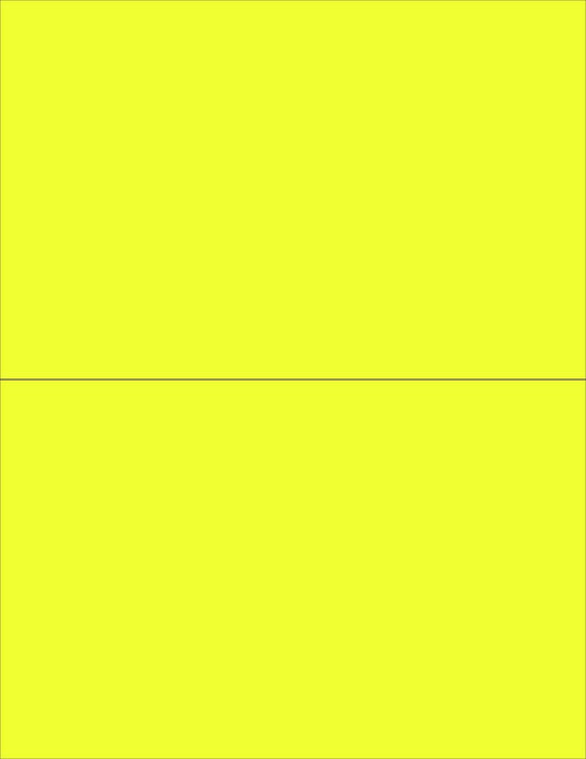 NextDayLabels - 8-1/2 x 11 Neon Color High Light Fluorescent Labels for Laser & Inkjet Printer (Yellow Fluorescent, 8-1/2" x 5-1/2" - 2 Per Page | 50 Labels)