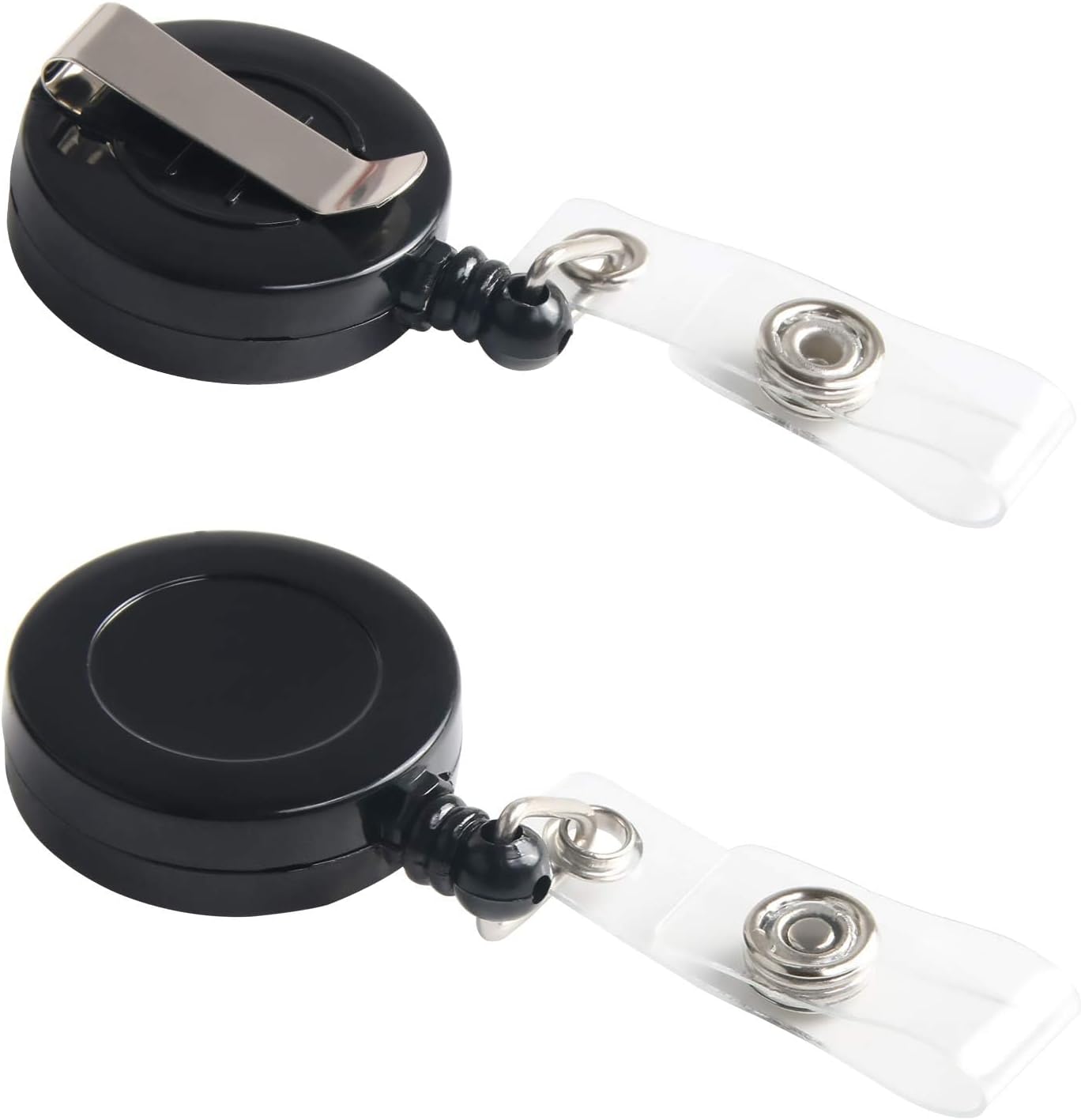 JANYUN 30 Pcs Black Retractable Badge Reels Holders Reels Clip for ID Badge Holders for School Office Supplies