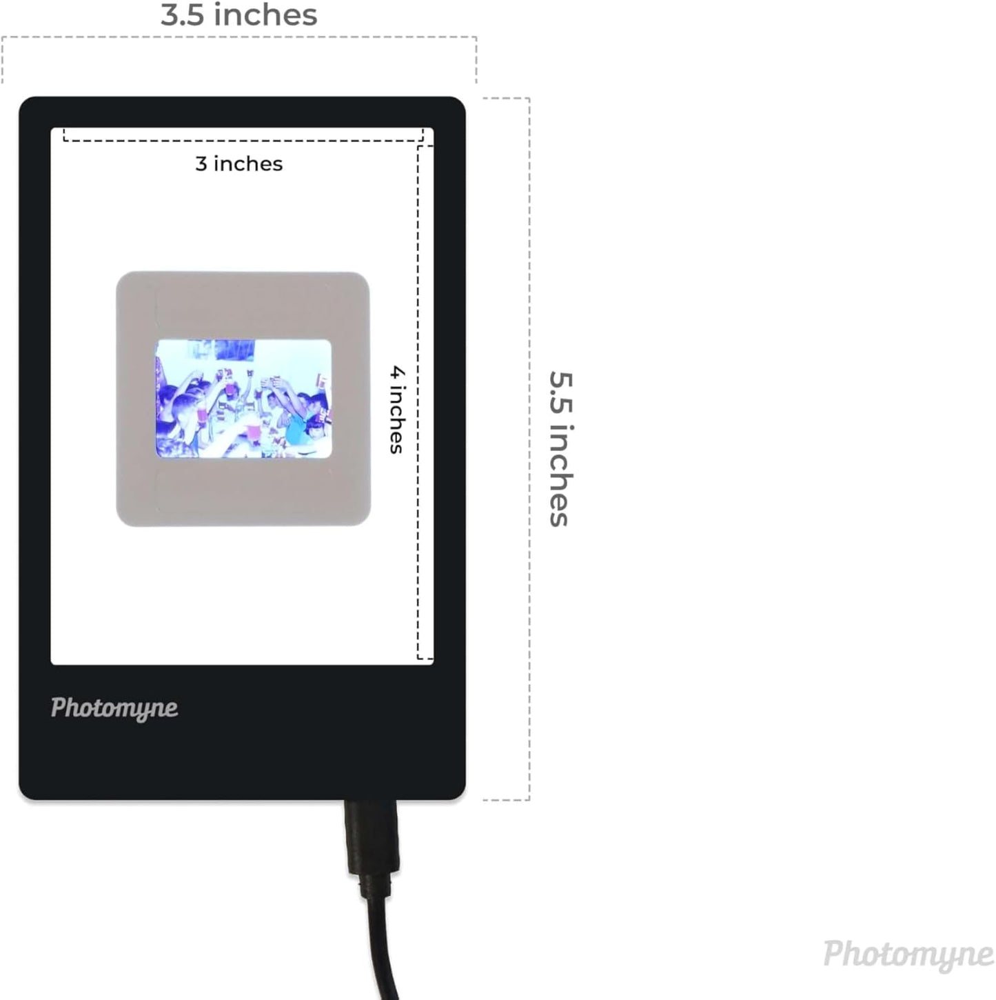 Photomyne A7 Mini Light Pad Backlight Portable Hands-Free Ultra-Thin Ultimate Brightness for Supporting Photo Slides and Film Negative Scanning (Includes USB-C Adapter) - Black (Small)