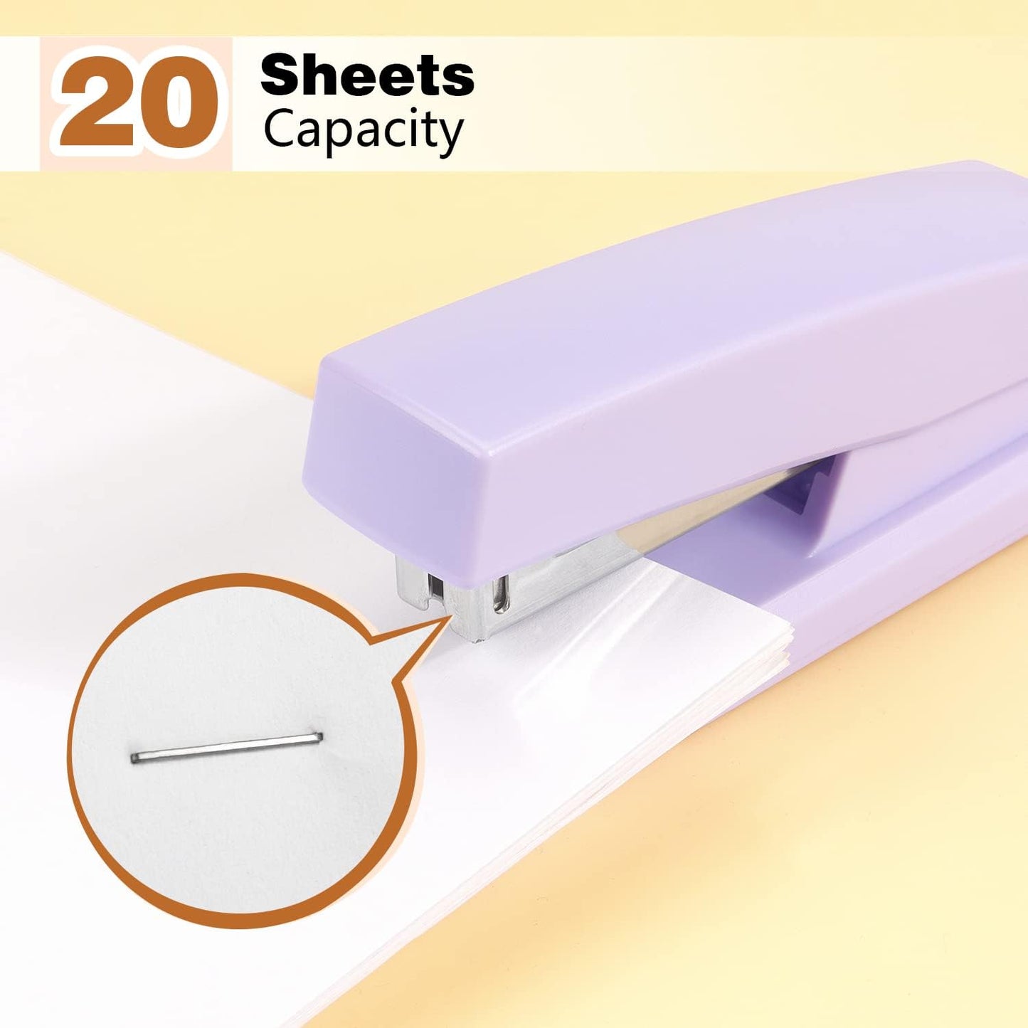 Tamaki Stapler, Office Stapler, Small Staplers for Desk, Purple