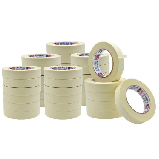 WOD MT5 Utility Grade Masking Tape, 1 inch x 60 yds. (Pack of 36) for Home or Office air-Dry Painting, Labeling, & Packing. Leaves no Residue