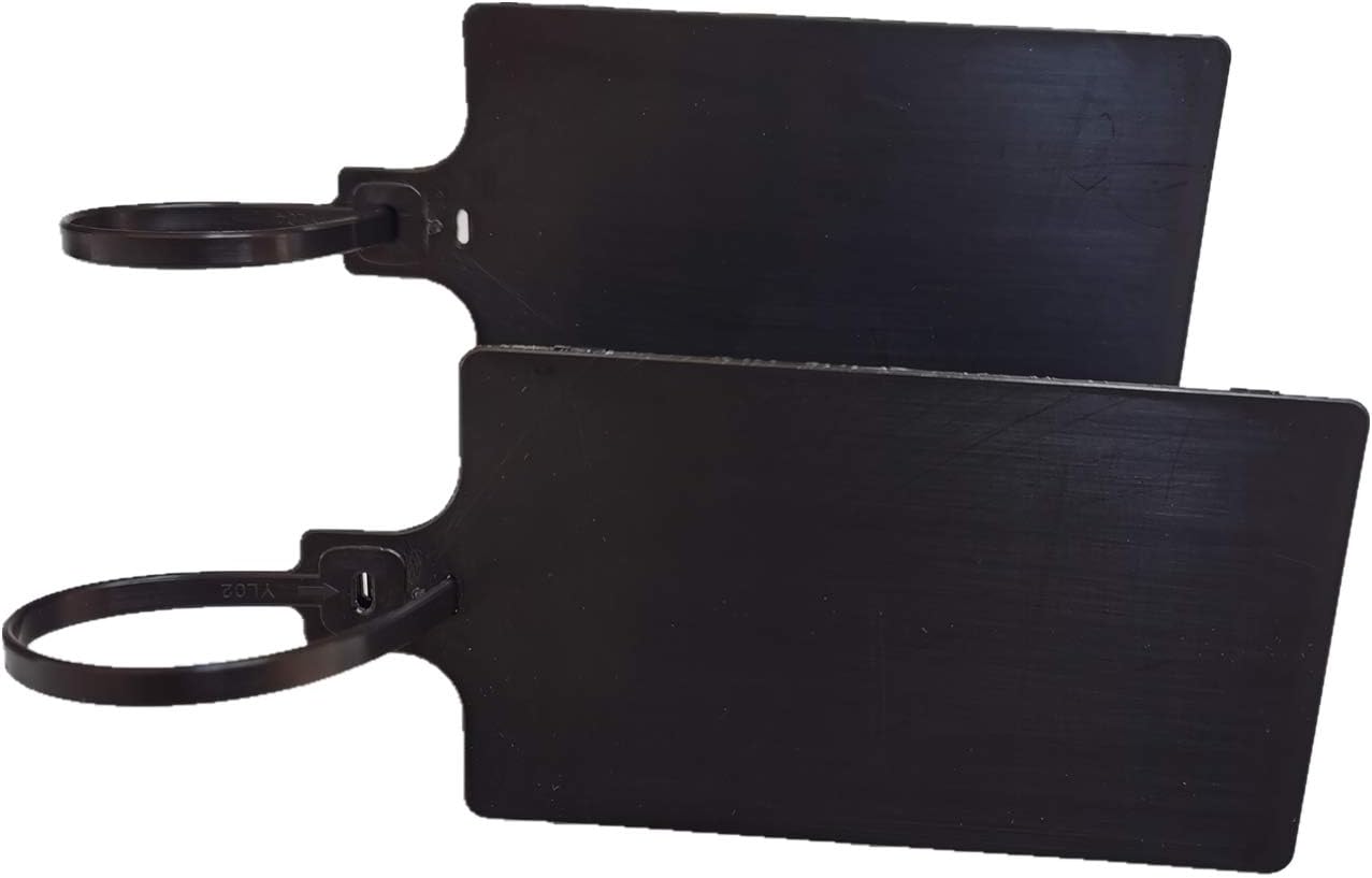 Blank Waterproof Plastic Tags Marker Ties Large Labeling Tags 2.28"×3.94" (50pcs, Black)