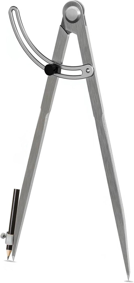 16 inch Compass for Geometry, Compass for Woodworking, Precision Woodworking Compass with Wing Divider and Pencil Holder, Large Compass for Geometry, Woodworking Compass, Drafting, Drawing Compass