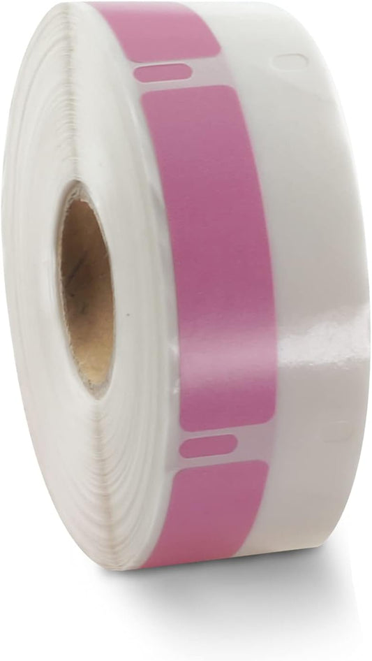 BETCKEY Colored Labels Compatible with Dymo 30346 (1/2" x 1-7/8") Library Barcode Labels, Compatible for Dymo LabelWriter Thermal 450, 4XL & Zebra Desktop Printers [1 Roll, Pink]