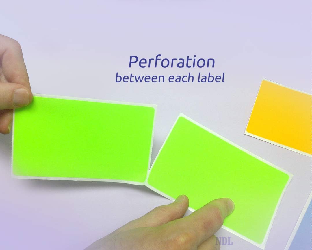 NextDayLabels 500 Rectangle Stickers (3" x 5") - Color Coding Labels Roll - Moving Labels for Boxes, Colored Inventory Stickers for Packing, Organizing, and Storage (Fluorescent Green)