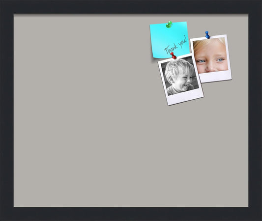 PinPix 17x14 Inch Cork Bulletin Board. This Decorative Framed Pin Board Comes with Dark Stone Design and a Satin Black Frame. Ideal for Home Office Decor or Message Board (PinPix-1808)