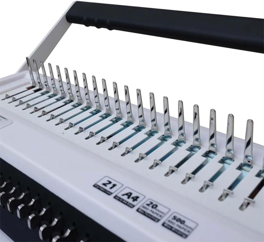 TruBind Manual Comb Binding Machine | Punch up to 20 Sheets | Bind up to 425 Sheets | 21 Fully Disengageable Dies | 19-Ring Comb | 2-Year Warranty