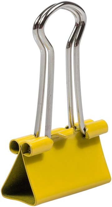 JAM PAPER Colorful Binder Clips - Small - 3/4 Inch (19 mm) - Yellow Binderclips - 25/Pack