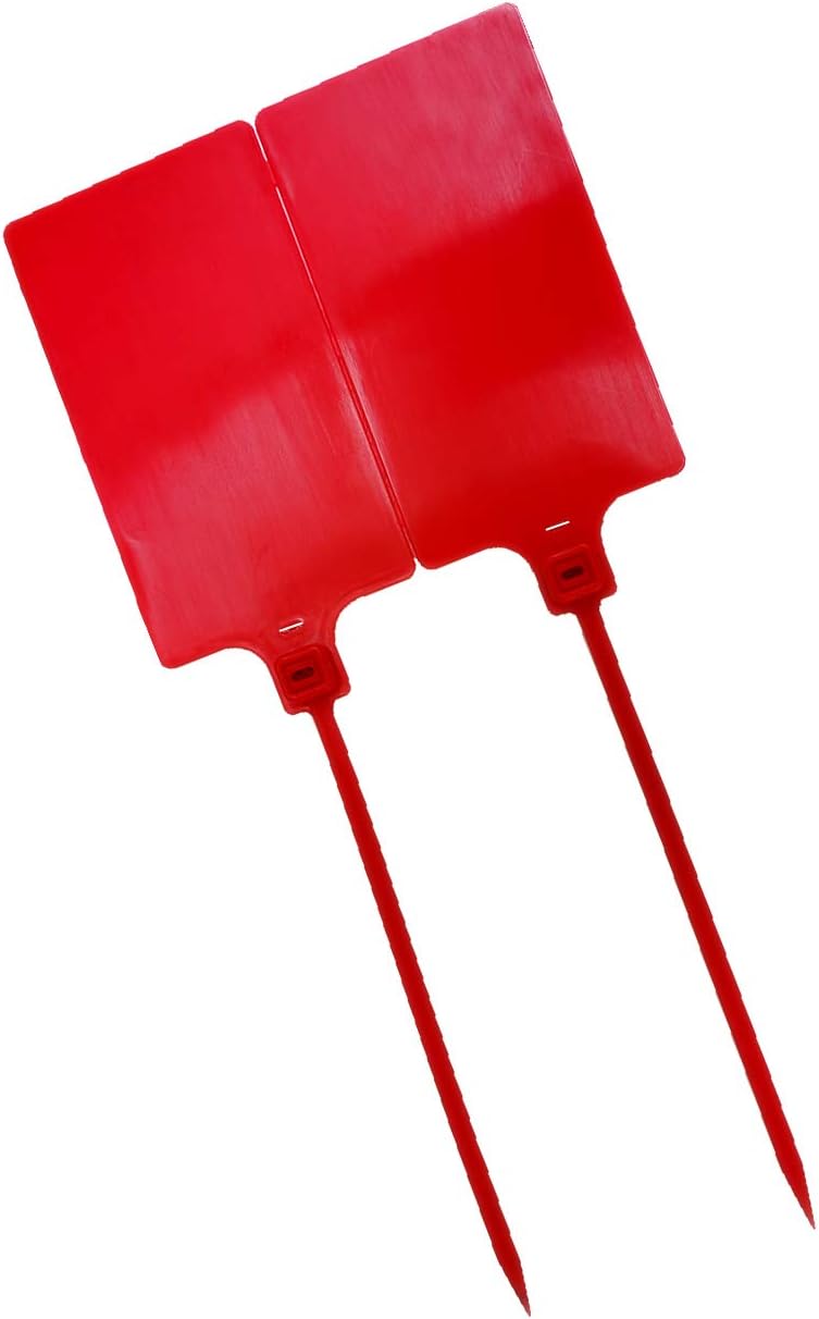 Blank Waterproof Plastic Tags Marker Ties Large Labeling Tags Fastener 2.28"×3.94" 200 pcs Red