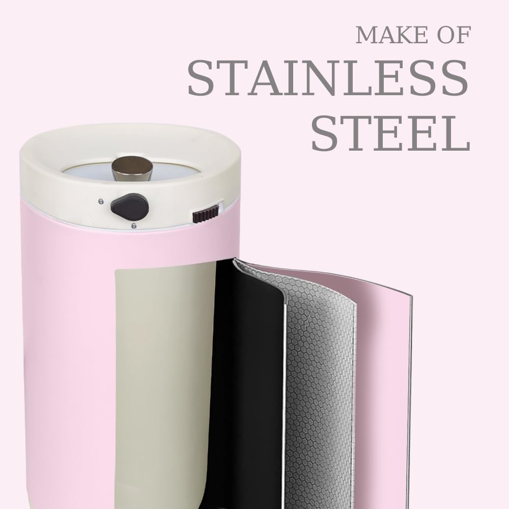 Diaper Pail, Baby Diaper Trash Can with Removal Inner Liner, Childproof Lock, Stainless Steel Garbage Pail with lid, Soft Close, Odor Control Diaper Disposal Bin, 4 Gallon Pink Diaper Can