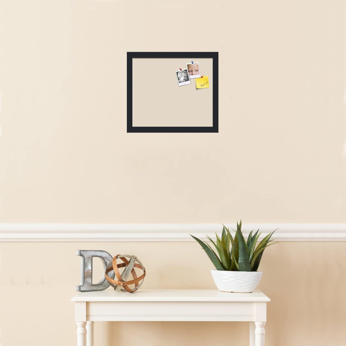 PinPix 14x12 Inch Cork Bulletin Board. This Decorative Framed Pin Board Comes with Desert Pastel Design and a Satin Black Frame. Ideal for Home Office Decor or Message Board (PinPix-1815)