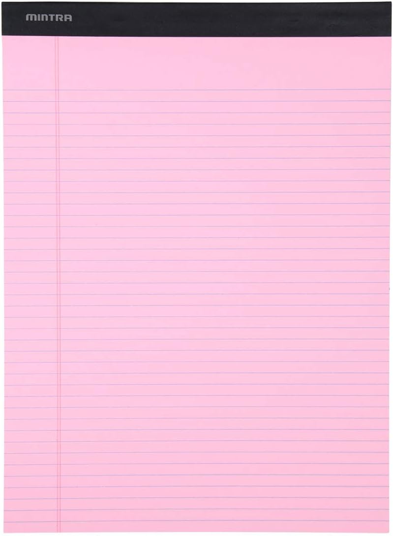 Mintra Office Legal Pads, ((Basic 6pk - (Pastel Version #2), 8.5in x 11in, Narrow Ruled))