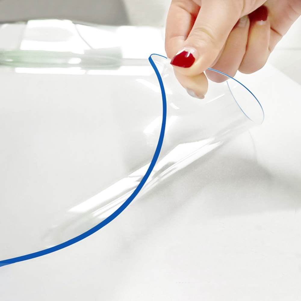 Long PVC Furniture Protector 52X120 Inch 1.5mm Thick Multisize Clear Desk Mat Transparent Table Protector for Dining Table Conference Table Bar Countertop Easy Clean Water and Heat-Resistant Non-Slip