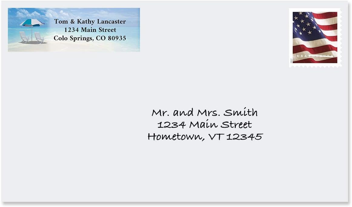 Colorful Images Calm Seas Rolled Personalized Return Address Mailing Labels with Dispenser, Customize with Name & Shipping Address, 250 ¾” x 2½” Self Adhesive, Easy Peel Label Roll
