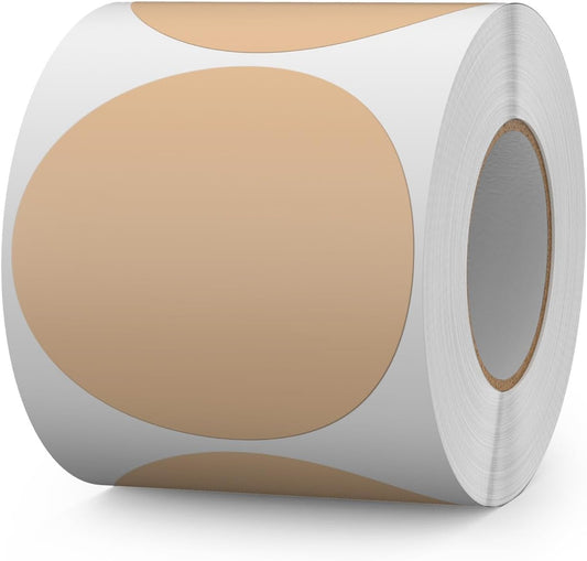 500 PCS Circle Dots Stickers 3 Inch Vinyl Kraft Round Labels Removable Waterproof Color Coding Floor Sticker Roll for Inventory School Marking Organization