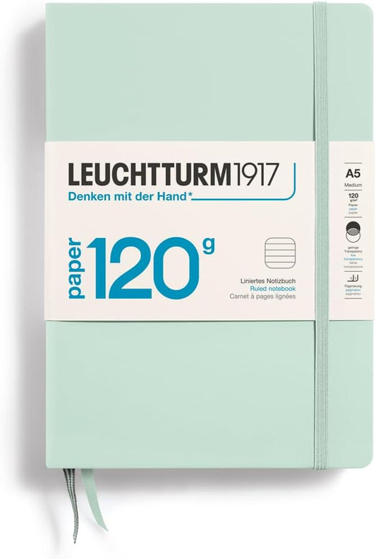 LEUCHTTURM1917 - 120G Special Edition - Medium A5 Ruled Hardcover Notebook (Mint) - 203 Numbered Pages with 120gsm Paper