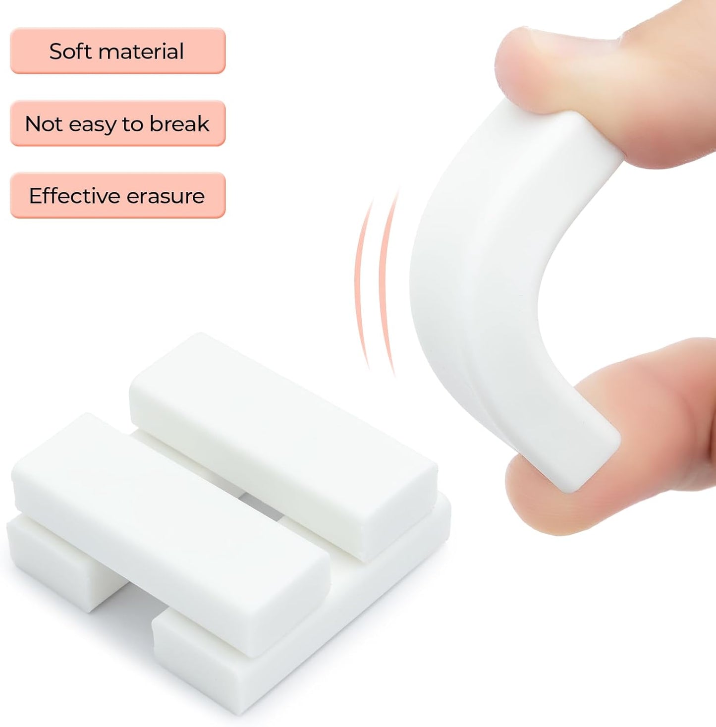 M&G 4 Pack Pencil Erasers Sliding Retractable Eraser, Soft Cute Erasers Push Pull Large Rubber Erasers for School Students Kids Office Home Supplies (Blue+Pink)