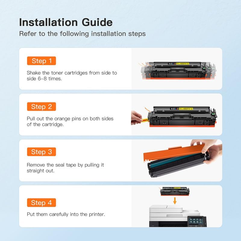 E-Z Ink 410A Toner Cartridge High Yield Replacement for HP 410A CF410A 410X CF411A CF412A CF413A for HP Color Laserjet Pro MFP M477fnw Toner M477fdw M477fdn M452dn M452nw M477 Printer (4-Pack)