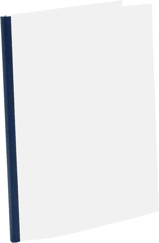 Thermal Binding Clear Covers with Steel Spine –for Thermal Binding Machines – Formerly Unibind – Used in Real Estate, Education and Various Businesses (Navy, 160 Sheets Max - 44/Box)