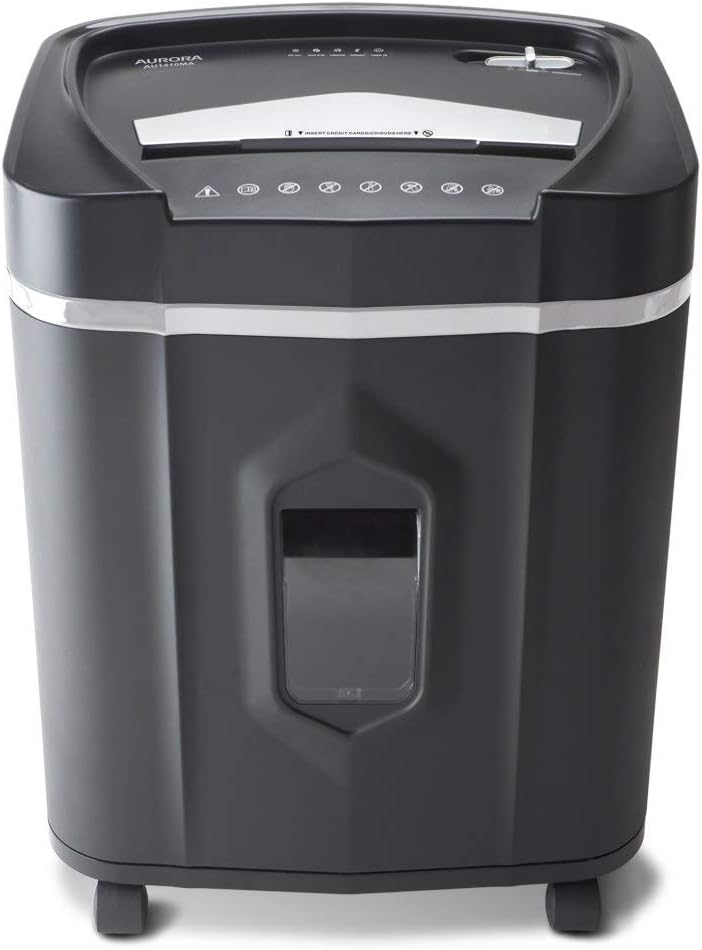 Aurora Professional Grade High Security 14-Sheet Micro-Cut Paper/CD and Credit Card Shredder, 30 Minutes Continuous Run time