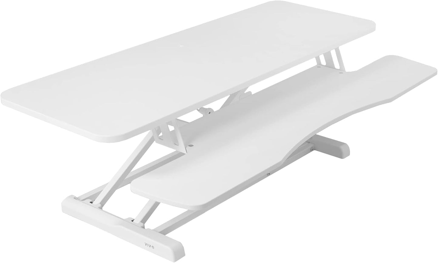 VIVO 42 inch Desk Converter, K Series, Height Adjustable Sit to Stand Riser, Dual Monitor and Laptop Workstation with Wide Keyboard Tray, White, DESK-V042KW