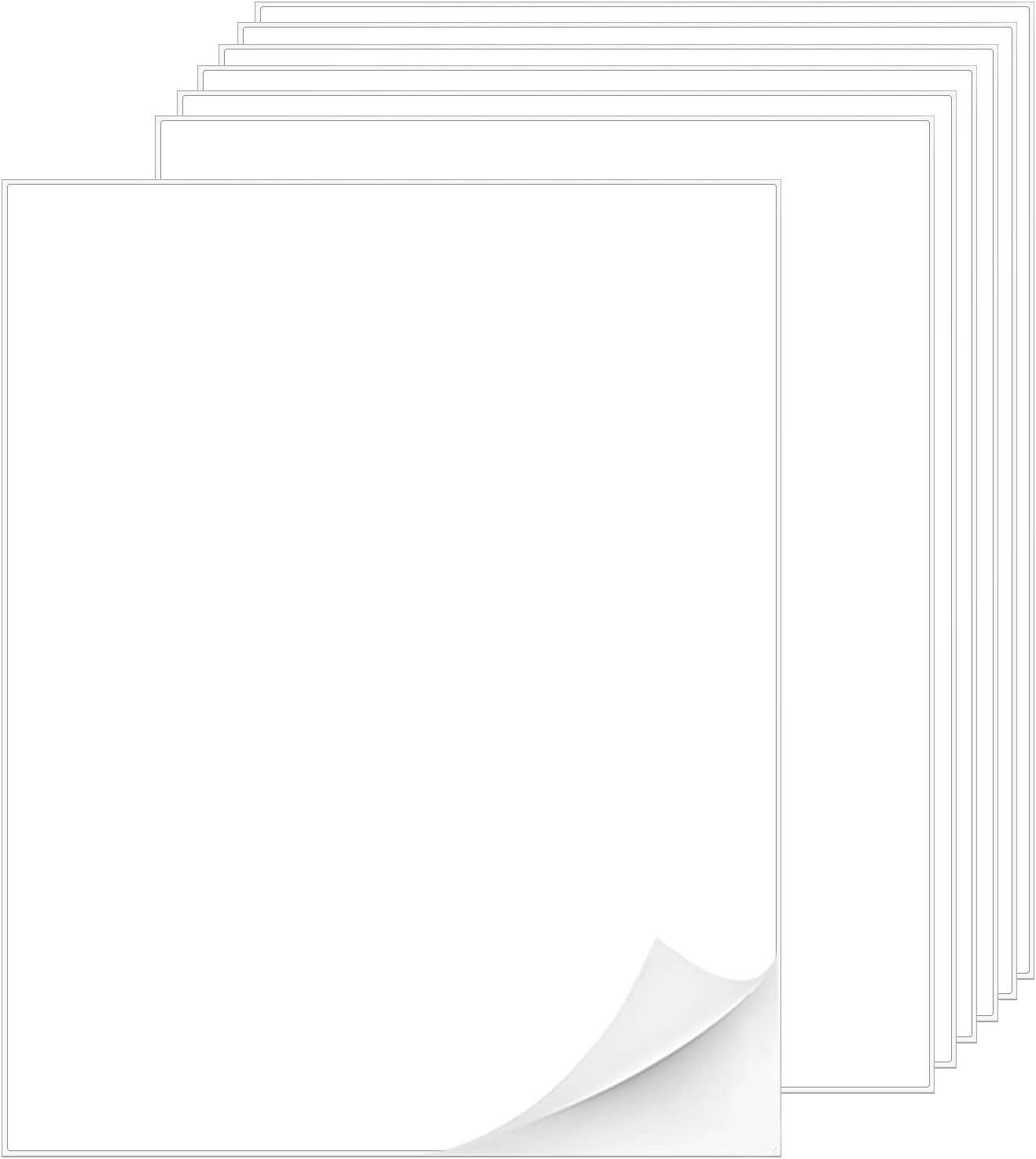 Printable White Sticker Labels, 50 Sheets 8.5" x 11" Full Sheet Label Stickers Paper for Laser & Inkjet Printer - Matte, 50 Labels