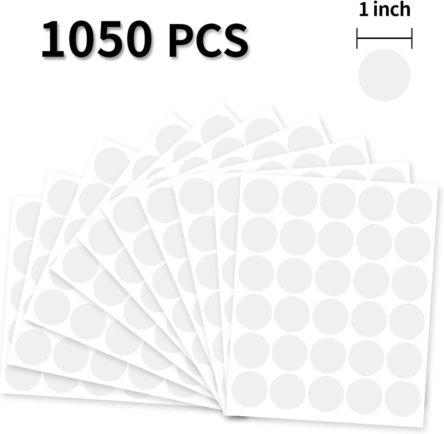 1 Inch Clear Transparent Round Waterproof Sticker,Envelope Tab Sealer and Retail Package Round Clear Seal Labels Self Adhesive Stickers,1050 Labels Per Bag