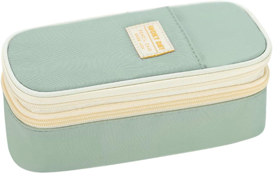 Pencil Case Aesthetic Pencil Bag with Zipper Pencil Pouch Big for Girls Kids Teens Adults Stationery Pencil Case Organizer for School Green