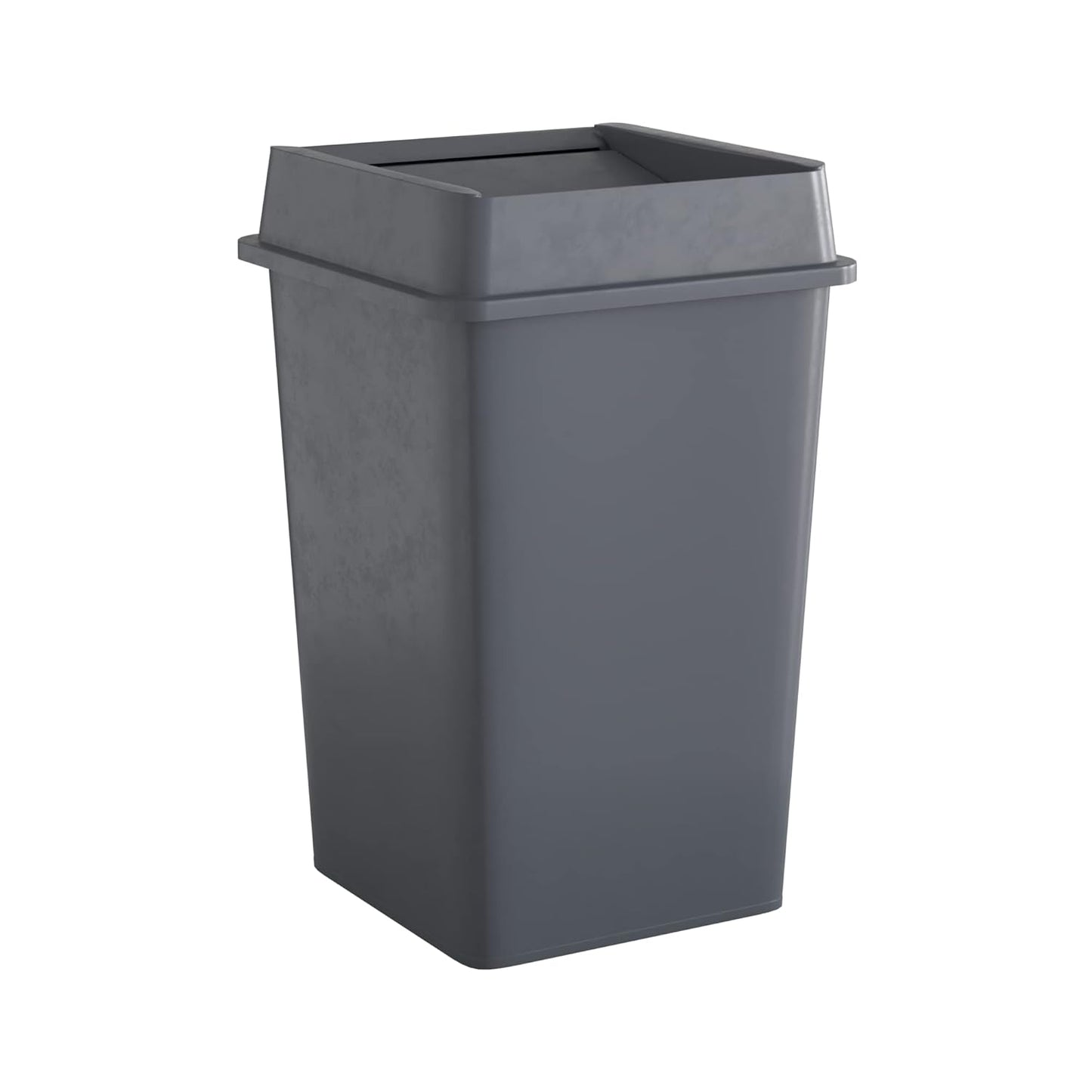 35 Gallon Grey Square Commercial Trash Can with Lid