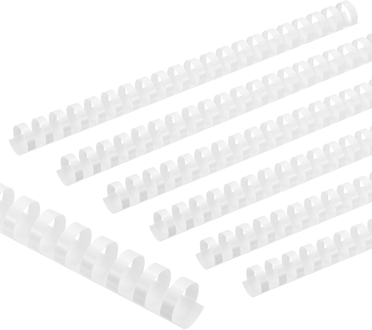 PATIKIL 20mm (3/4") Plastic Binding Combs, 100 Pcs 21 Rings Comb Binding Spines 150 Sheet Capacity Letter Size for Binding Paper Sheets Notebook Calendar Picture Album, White