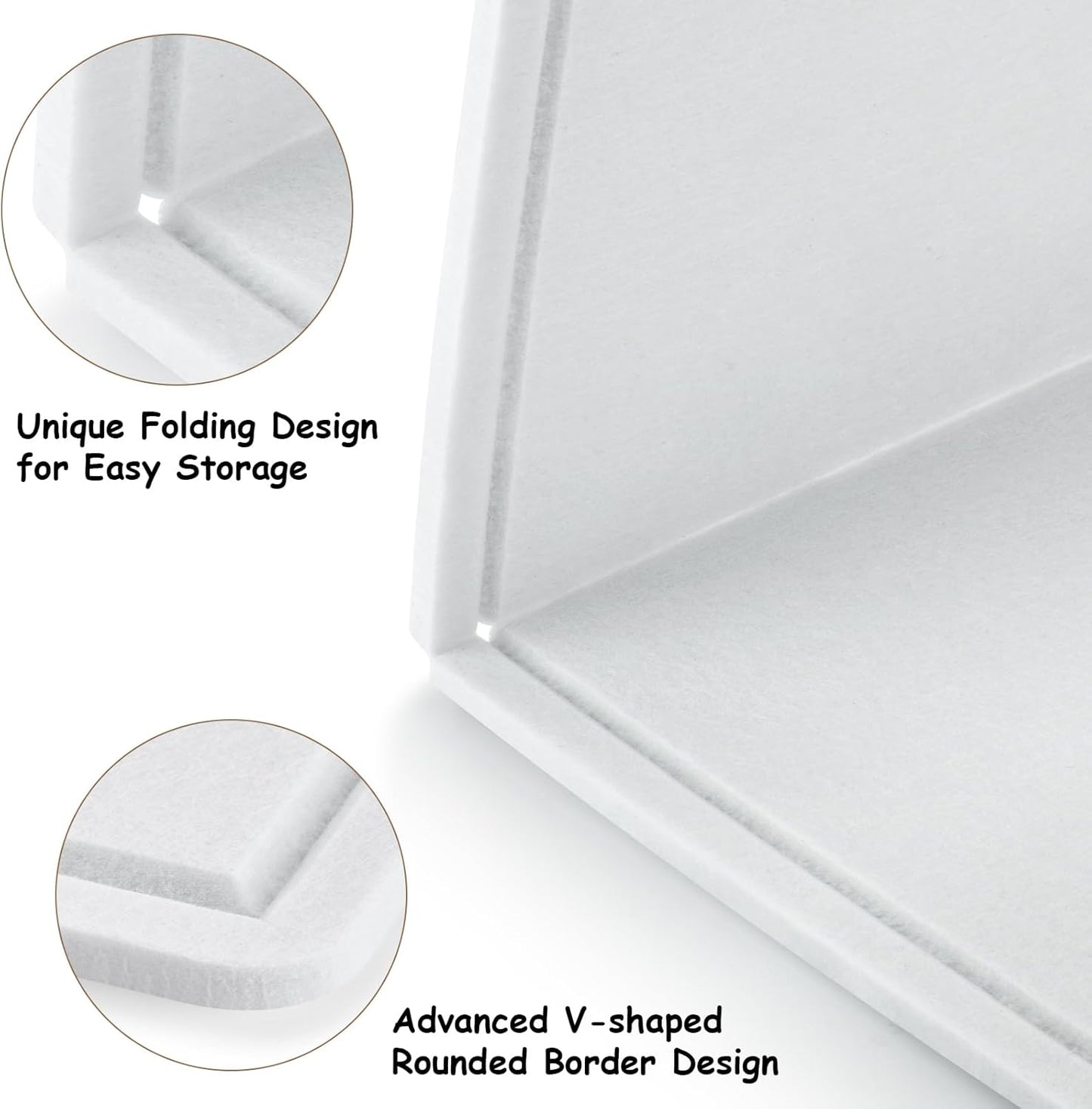 Large Bulletin Board, Foldable 72x48 Inches Cork Board Alternative, Large Felt Board Decorative Pin Board for Wall, Foldable Photo Board Self-Adhesive Vision Board with 36 Pushpins White