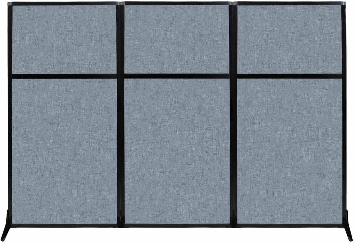 Versare Workstation Partition | Portable Wall Divider | Modern Office Cubicle | Free Standing Privacy Screen | Flexible Work Space | 99" x 70" Powder Blue Fabric Panels